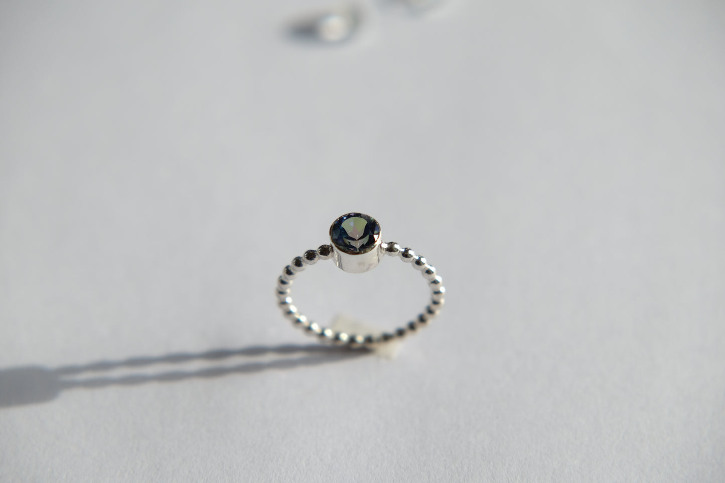 Blue Topaz Bobble Band Ring