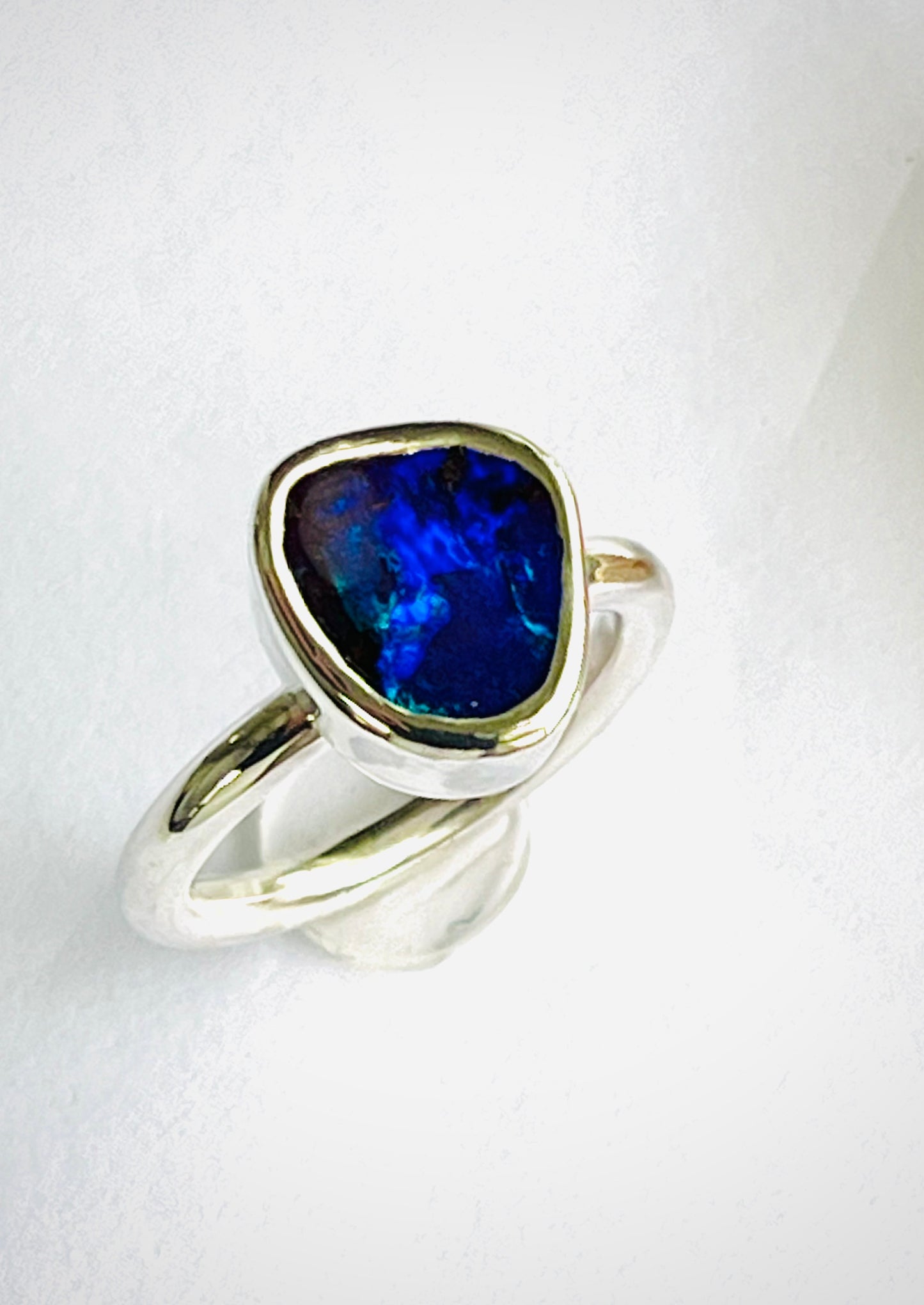 Australian Boulder Opal Sterling Silver Ring