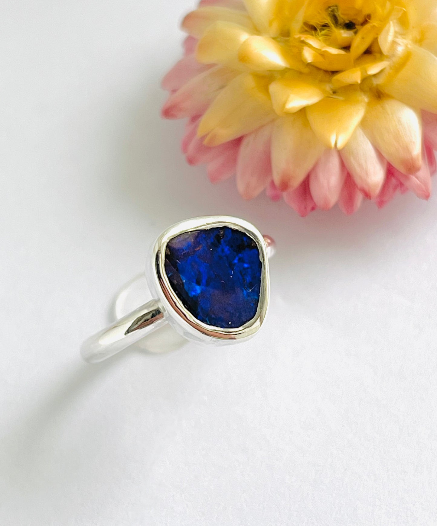 Australian Boulder Opal Sterling Silver Ring