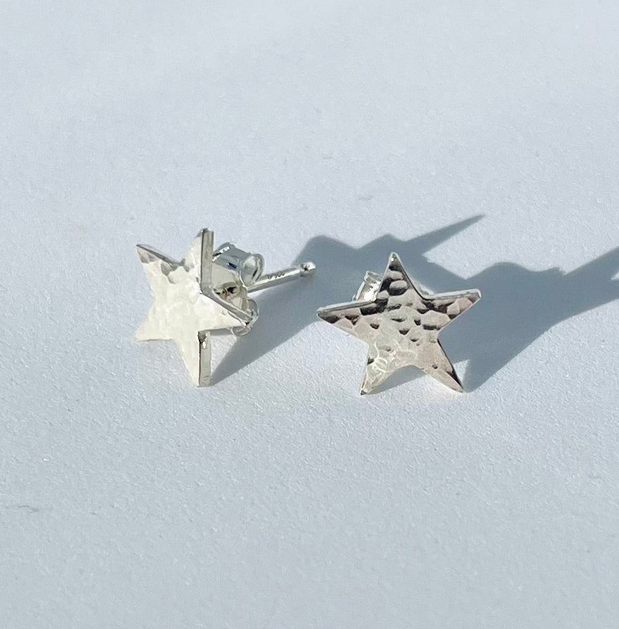 Hammered Star Earrings