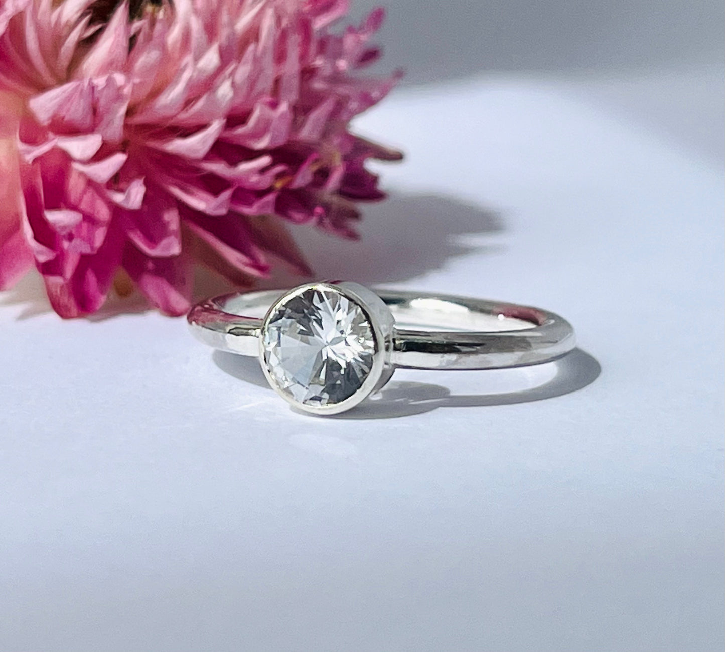 White Sapphire Birthstone Ring