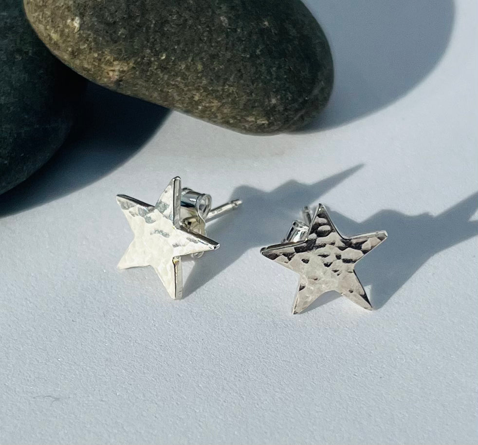 Hammered Star Earrings