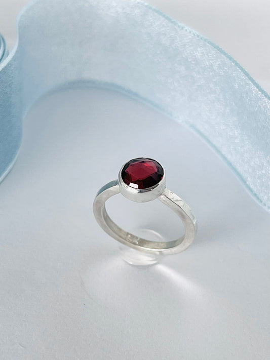 Rose Cut Garnet Ring