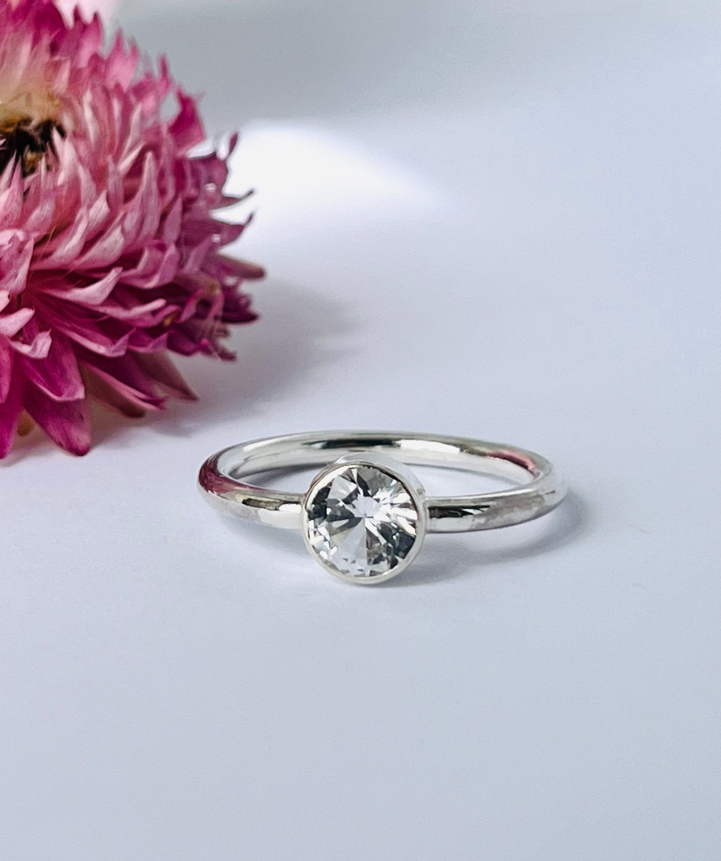 White Sapphire Birthstone Ring