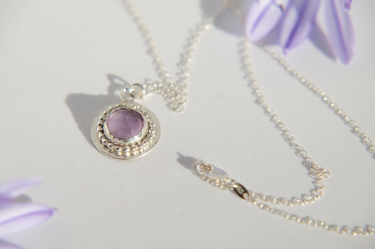 Amethyst and Sterling Silver Necklace