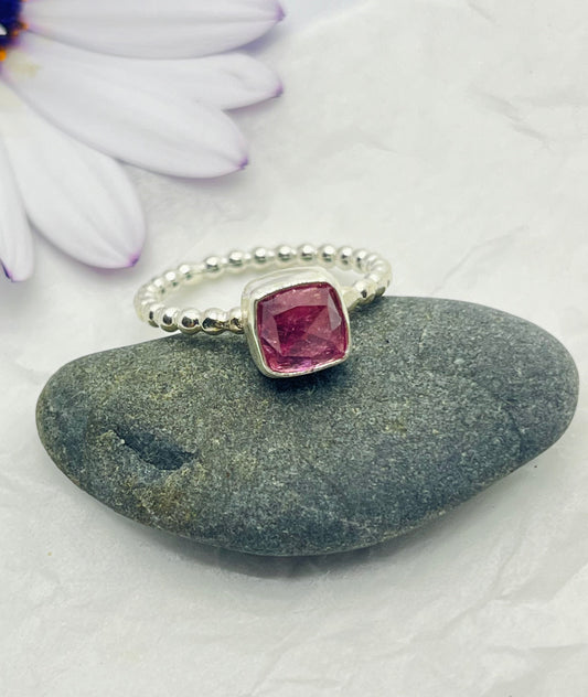 Square Rosecut Tourmaline Ring