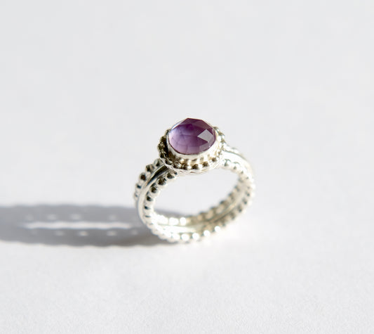 Amethyst and Sterling Silver Ring