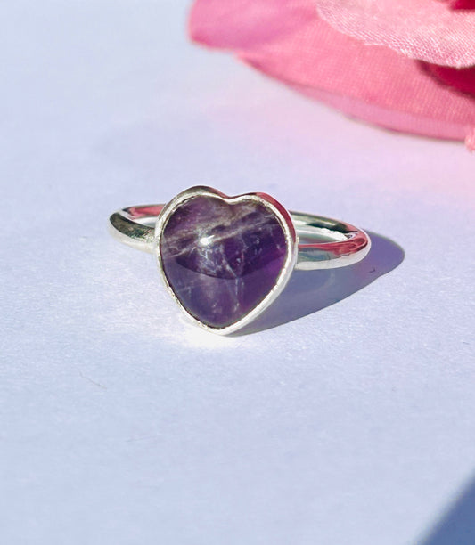 Amethyst Heart Ring