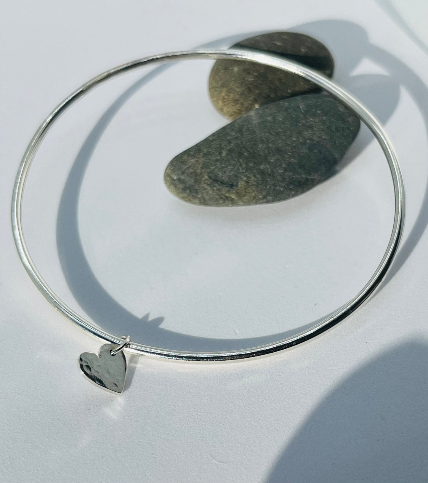 Hammered Heart Bangle