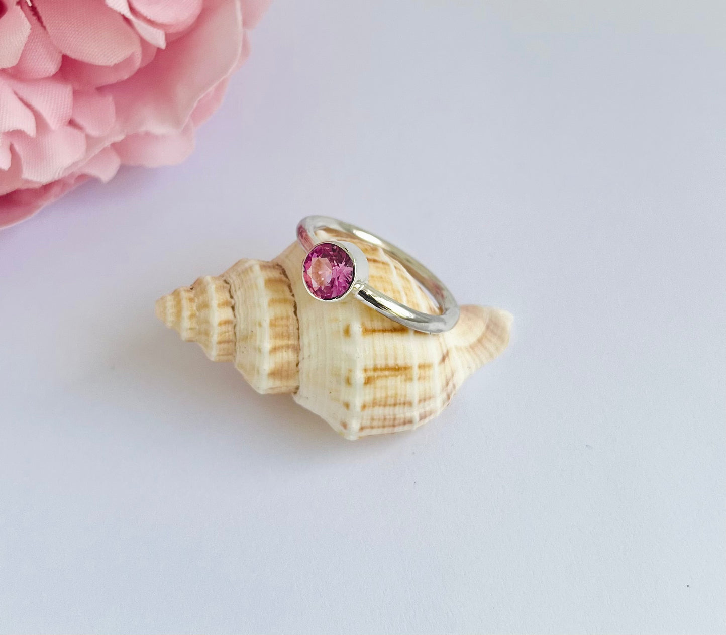 Pink Tourmaline Birthstone Ring