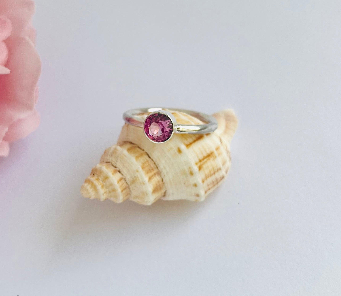 Pink Tourmaline Birthstone Ring