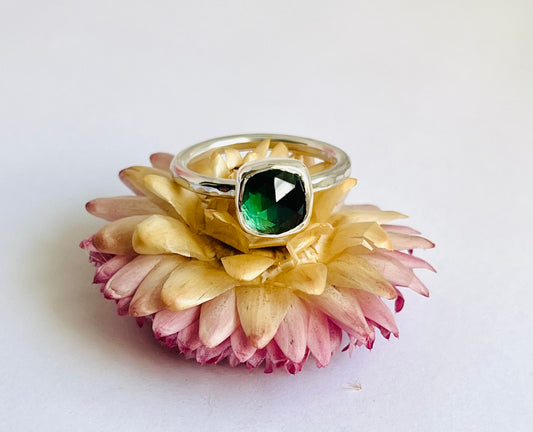 Deep Green Designer Tourmaline Ring