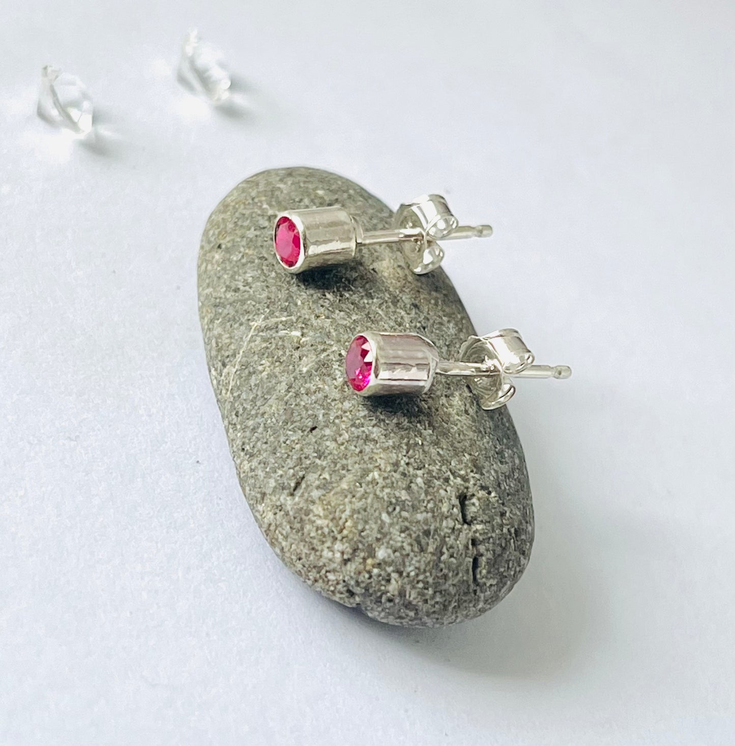 Ruby Birthstone Stud Earrings