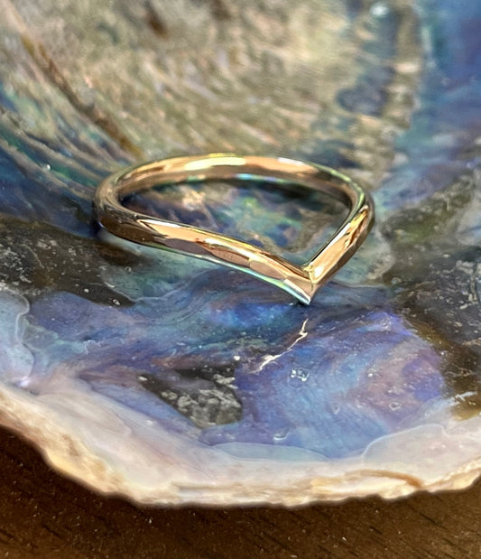 14kt Gold filled Hammered Wishbone Ring